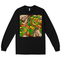 Black St. Patrick's Day Horse With Horseshoes Seamless Long Sleeve Tee - FaDigitalArtStudio