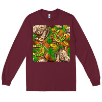 Burgundy St. Patrick's Day Horse With Horseshoes Seamless Long Sleeve Tee - FaDigitalArtStudio