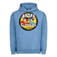Pigment Pebble Blue Cuphead Urban Hoodie - artisFamous