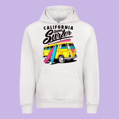 California Super Surf Urban Hoodie Designed By Artisfamous