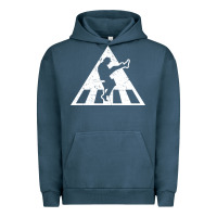 Pigment Midnight Navy The Ministry of Silly Walks Distressed Urban Hoodie - artisFamous