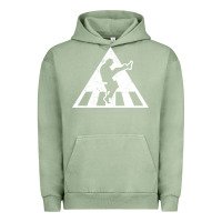 Pigment Oil Green The Ministry of Silly Walks Distressed Urban Hoodie - artisFamous