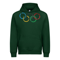 Forest Green OLYMPIC RINGS Urban Hoodie - artisFamous