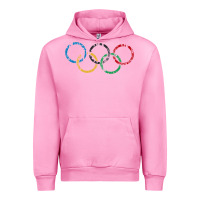 Fuchsia Pink OLYMPIC RINGS Urban Hoodie - artisFamous