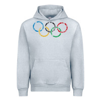 Heather Grey OLYMPIC RINGS Urban Hoodie - artisFamous