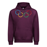 Mauve Wine OLYMPIC RINGS Urban Hoodie - artisFamous