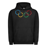Pigment Black OLYMPIC RINGS Urban Hoodie - artisFamous