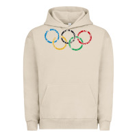 Pigment French Oak OLYMPIC RINGS Urban Hoodie - artisFamous