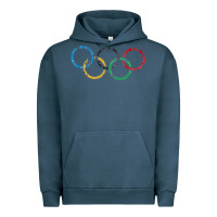 Pigment Midnight Navy OLYMPIC RINGS Urban Hoodie - artisFamous