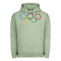Pigment Oil Green OLYMPIC RINGS Urban Hoodie - artisFamous
