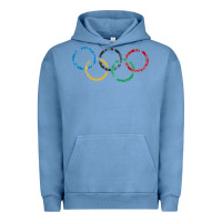 Pigment Pebble Blue OLYMPIC RINGS Urban Hoodie - artisFamous