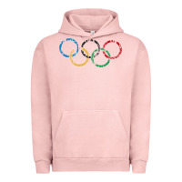Pigment Salmon OLYMPIC RINGS Urban Hoodie - artisFamous