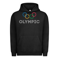 Pigment Black OLYMPIC RINGS Urban Hoodie - artisFamous