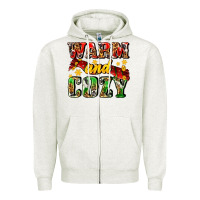 Oatmeal Heather warm and cozy with scarf Zipper Hoodie - AdoDesignShop