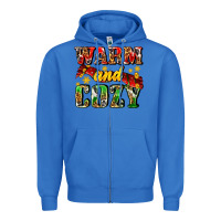 True Royal warm and cozy with scarf Zipper Hoodie - AdoDesignShop
