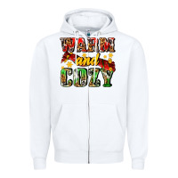 White warm and cozy with scarf Zipper Hoodie - AdoDesignShop