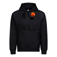 Black stay wild illustration with mountain Urban Hoodie - artisFamous