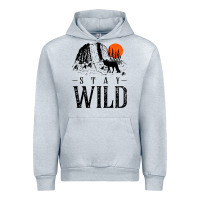 Heather Grey stay wild illustration with mountain Urban Hoodie - artisFamous