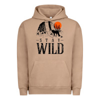 Pigment Burro stay wild illustration with mountain Urban Hoodie - artisFamous