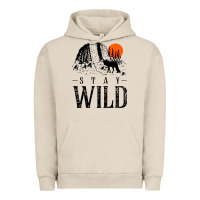 Pigment French Oak stay wild illustration with mountain Urban Hoodie - artisFamous