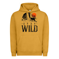 Pigment Peanut Butter stay wild illustration with mountain Urban Hoodie - artisFamous