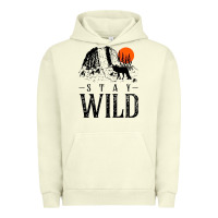 Pigment Pistachio stay wild illustration with mountain Urban Hoodie - artisFamous