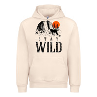 Sandshell stay wild illustration with mountain Urban Hoodie - artisFamous