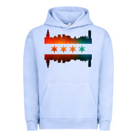 Pigment Grape Ice chicago flag skyline Urban Hoodie - artisFamous