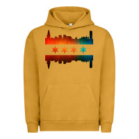 Pigment Peanut Butter chicago flag skyline Urban Hoodie - artisFamous