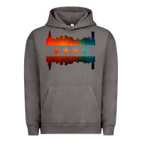 Pigment Tornado chicago flag skyline Urban Hoodie - artisFamous