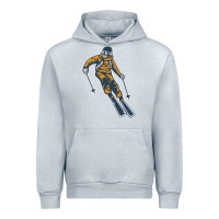 Heather Grey born to ski Urban Hoodie - artisFamous