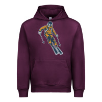 Mauve Wine born to ski Urban Hoodie - artisFamous