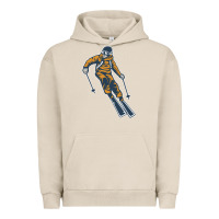 Pigment French Oak born to ski Urban Hoodie - artisFamous