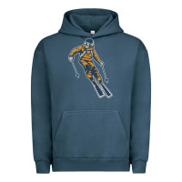 Pigment Midnight Navy born to ski Urban Hoodie - artisFamous