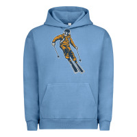 Pigment Pebble Blue born to ski Urban Hoodie - artisFamous