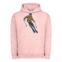 Pigment Salmon born to ski Urban Hoodie - artisFamous