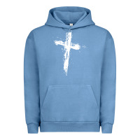 Pigment Pebble Blue cross Urban Hoodie - artisFamous