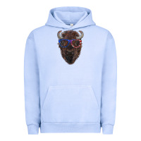 Pigment Grape Ice bison with american flag glasses Urban Hoodie - RanaPortraitStore