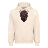 Sandshell bison with american flag glasses Urban Hoodie - RanaPortraitStore
