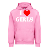 Fuchsia Pink i love girls Urban Hoodie - artisFamous
