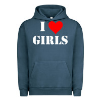 Pigment Midnight Navy i love girls Urban Hoodie - artisFamous