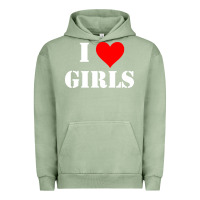 Pigment Oil Green i love girls Urban Hoodie - artisFamous