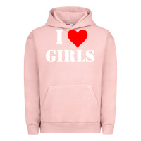 Pigment Salmon i love girls Urban Hoodie - artisFamous