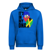 Cobalt jamaican and haitian mix flag dna heritage Urban Hoodie - artisFamous