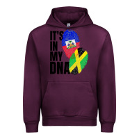 Mauve Wine jamaican and haitian mix flag dna heritage Urban Hoodie - artisFamous