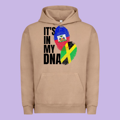 Jamaican And Haitian Mix Flag Dna Heritage Urban Hoodie Designed By Artisfamous