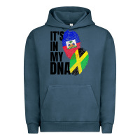 Pigment Midnight Navy jamaican and haitian mix flag dna heritage Urban Hoodie - artisFamous
