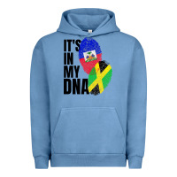 Pigment Pebble Blue jamaican and haitian mix flag dna heritage Urban Hoodie - artisFamous