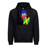 Black jamaican and haitian mix flag dna heritage Urban Hoodie - artisFamous
