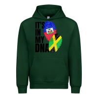 Forest Green jamaican and haitian mix flag dna heritage Urban Hoodie - artisFamous